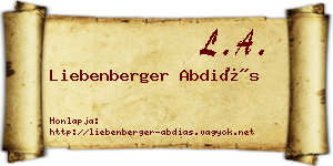 Liebenberger Abdiás névjegykártya